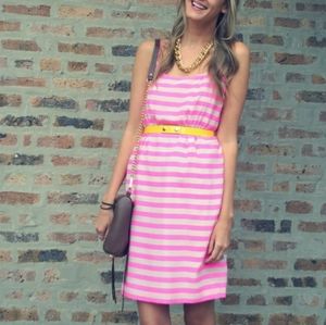 J Crew Pink & Cream Striped Dress